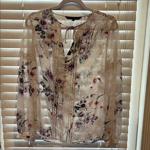 White House Black Market Floral Lace Blouse
